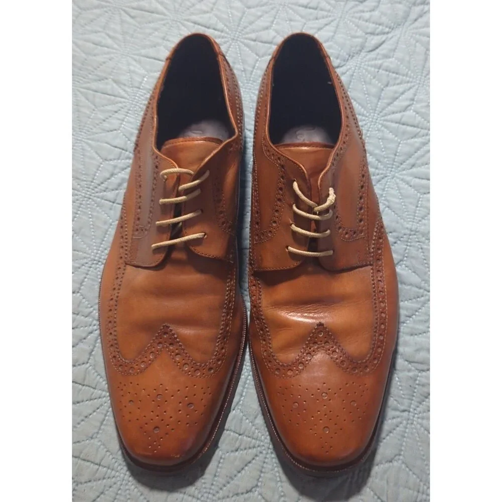 Cole Haan Air Giraldo Wingtip Oxfords Mens 11 British Tan Leather Brogue Classic